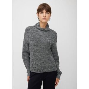 Kit + Ace Westside Drop Shoulder Merino Sweater Gray‎ Marled Turtleneck Small